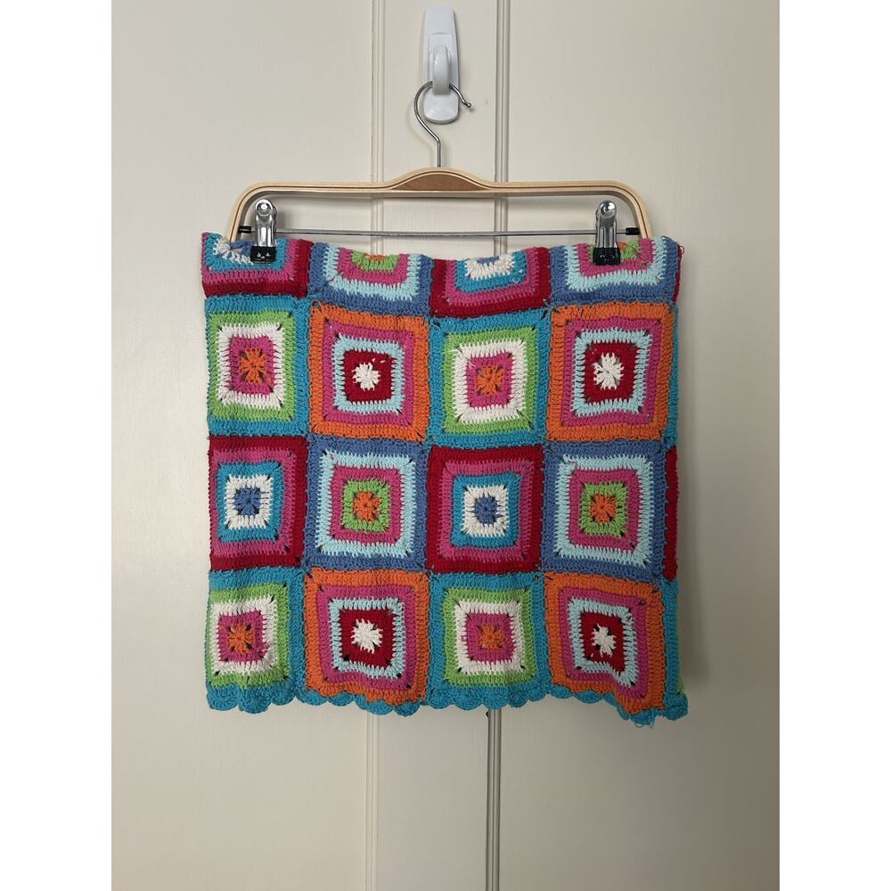 Show Me Your Mumu Crochet Granny Square Mini Skirt Womens Size Medium NWT - Picture 2 of 7